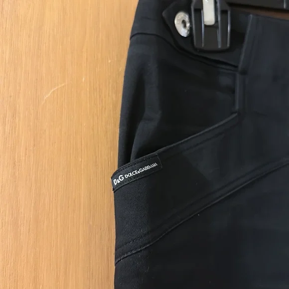 D&G Dolce Gabbana Women’s Straight Mid Rise Pants Black Size 28 - Picture 4 of 13